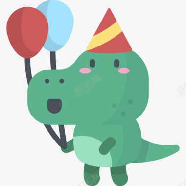 生日恐龙化身场景2平淡图标图标