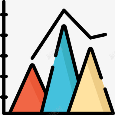 信息创意图表金字塔图信息图表6线性颜色图标图标