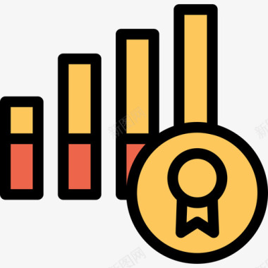 橙色滑雪镜条形图分析和图表线颜色橙色图标图标