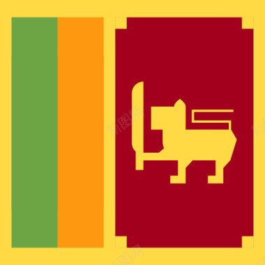 方形斯里兰卡方形国家简单旗帜图标图标