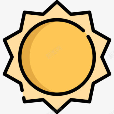 夏令营总动员太阳夏令营3线性颜色图标图标