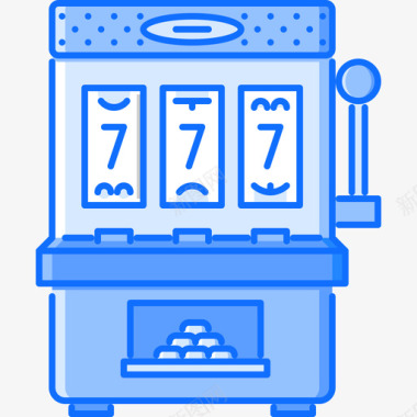 老虎矢量老虎机游戏5蓝色图标图标