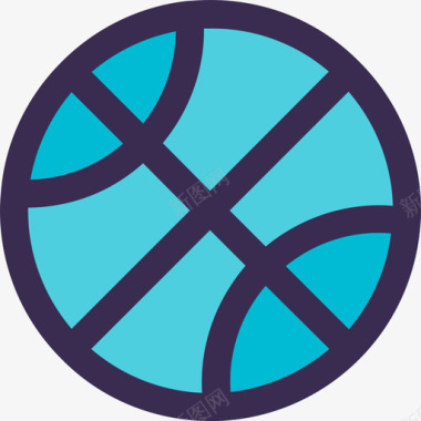 篮球icon篮球家庭元素5线性颜色蓝色图标图标