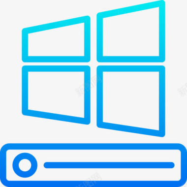 Windows操作系统计算机硬件2梯度图标图标