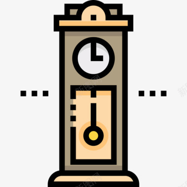 时钟复古装饰6线颜色图标图标