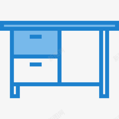 蓝灰色桌子桌子家俱8蓝色图标图标