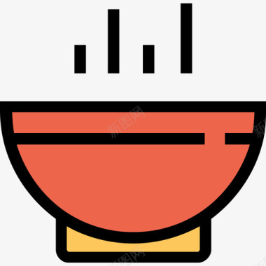 面包袋子设计碗面包房43线性颜色图标图标