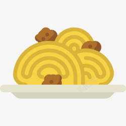 扁面条意大利面食品甜点扁面条图标高清图片