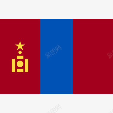 国家蒙古长方形国家简旗图标图标