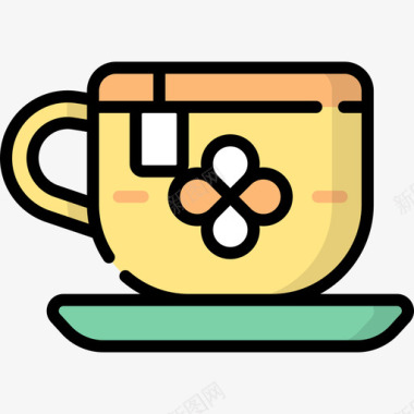 茶杯川维饮品3杯原色图标图标