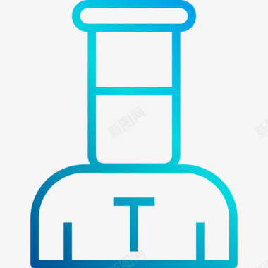 绿帽子厨师厨师烹饪和食品线性梯度图标图标