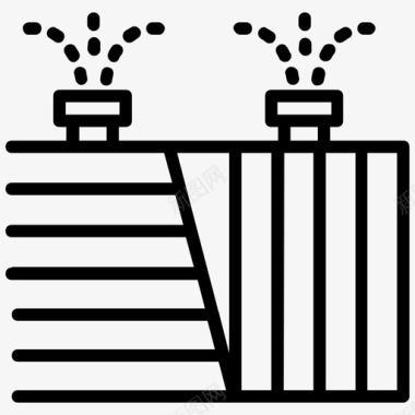 金属喷头洒水器洒水喷头水灌溉图标图标