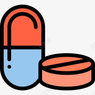 PNG药片药片在兽医那里线性颜色图标图标