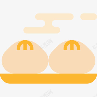 饺子食物100扁平图标图标