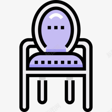椅子复古装饰6线性颜色图标图标