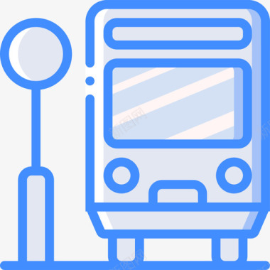 公交地铁标识公交车站城市31蓝色图标图标