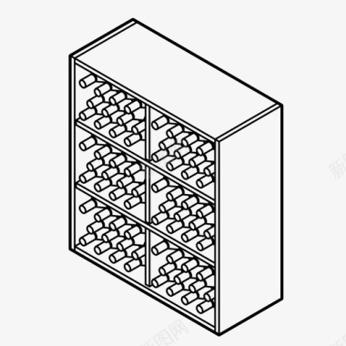 葡萄酒酒庄葡萄酒储藏瓶子陈列图标图标