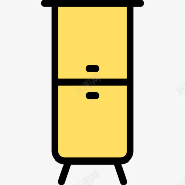 家居小桌子床头柜家具和家居18线性颜色图标图标