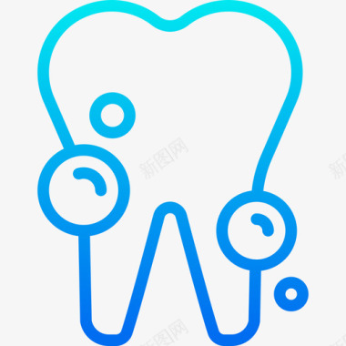 小牙齿牙齿保健4梯度图标图标