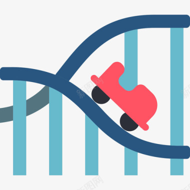 跨年主题过山车主题公园3平坦图标图标