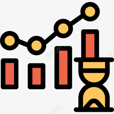 橙色水墨条形图分析和图表线颜色橙色图标图标