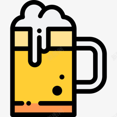 啤酒啤酒8线性颜色图标图标