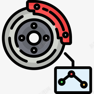 车库制动盘车库19线性颜色图标图标