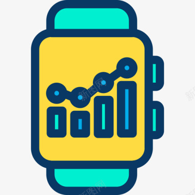 icon智能穿戴智能手表分析3线性颜色图标图标