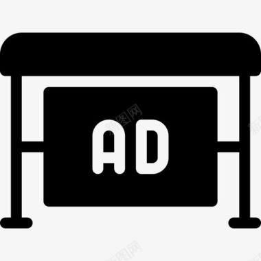 公共汽车站营销和广告8填充图标图标