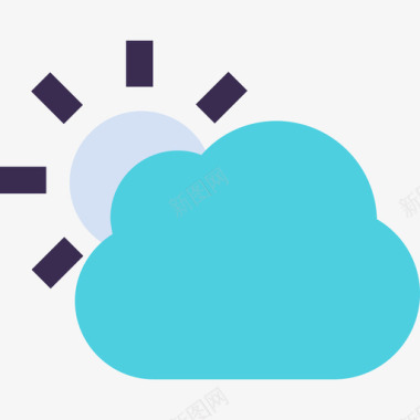 天空多云多云102号天气平坦图标图标