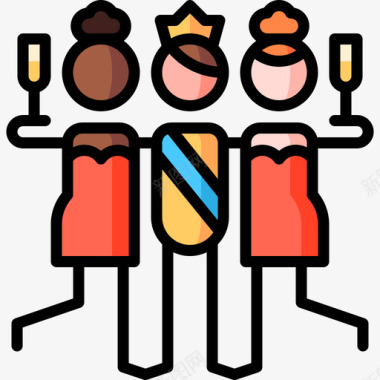 单身派对派对和庆典9线性颜色图标图标