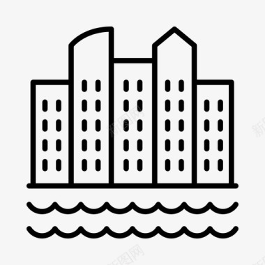 村庄标识城市公寓建筑图标图标