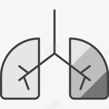 双11医院肺部医院36线状颜色图标图标