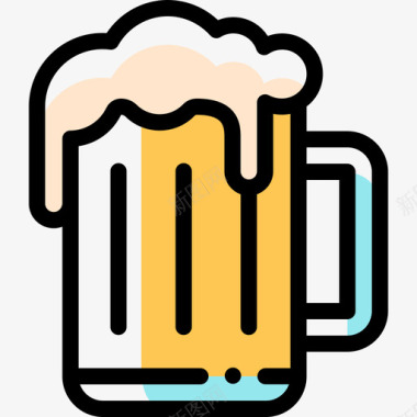啤酒夏日派对21颜色省略图标图标