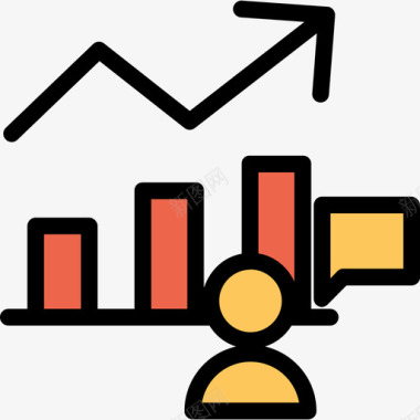 橙色的金鱼分析分析和图表线颜色橙色图标图标