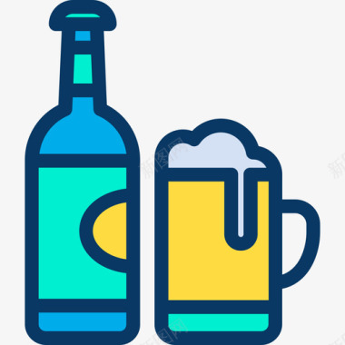 易拉罐啤酒啤酒25号酒吧原色图标图标