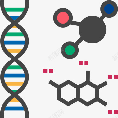 DNADna医疗保健3扁平图标图标