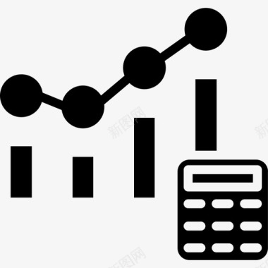 条形素材条形图分析5实心图标图标