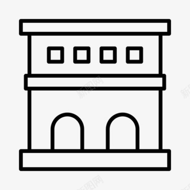 城市建筑手绘建筑物城市办公室图标图标