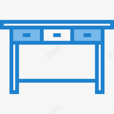 蓝灰色桌子桌子家俱8蓝色图标图标