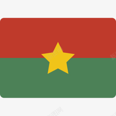 矢量布基纳法索国旗15平坦图标图标