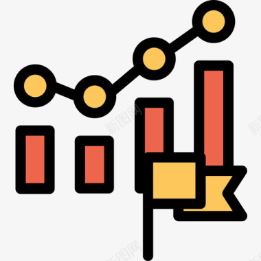 橙色的墨迹分析分析和图表线颜色橙色图标图标
