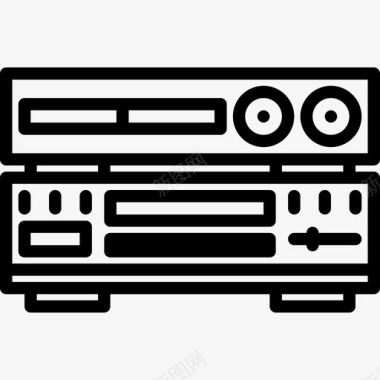 音乐播放器复古小工具2线性图标图标