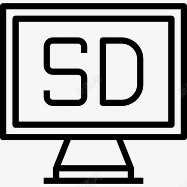 Sd多媒体和娱乐10线性图标图标