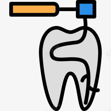 牙齿牙齿矫正牙齿牙齿6线形颜色图标图标