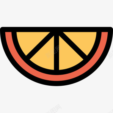 柠檬片美容spa6直线颜色橙色图标图标