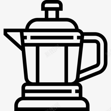 法式法式印刷机咖啡20直线式图标图标