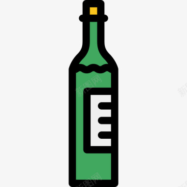 葡萄酒奢华13线性颜色图标图标