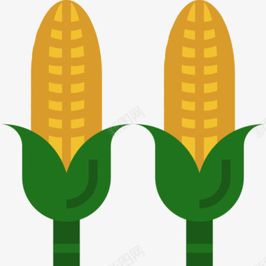 玉米水果和蔬菜扁玉米图标图标