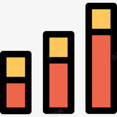 橙色的墨迹条形图大数据8线形橙色图标图标
